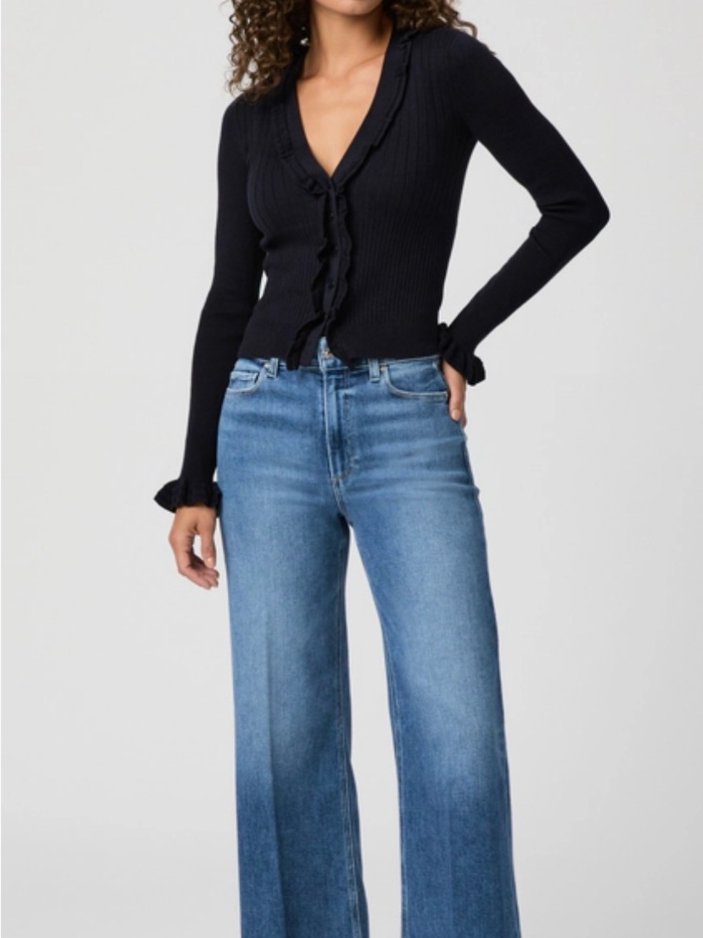 PAIGE Anessa High Rise Wide Leg Jeans Westminster Wash Size 29 - Picture 12 of 12